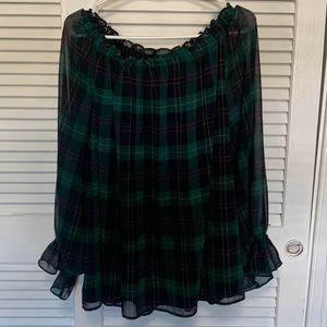 Talbots plaid blouse